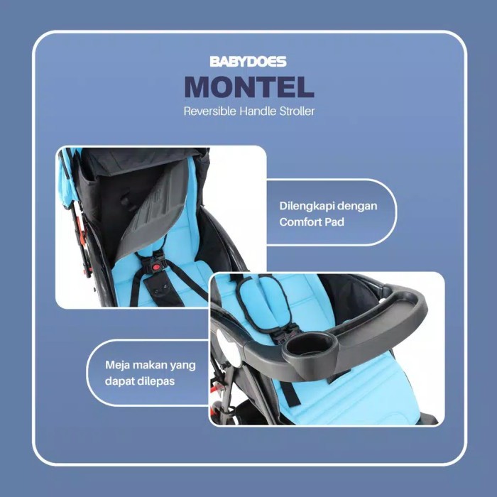 Makassar ! Stroller / Kereta Dorong Babydoes MONTEL Reversible