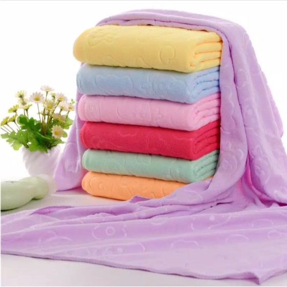 Handuk Dewasa 70X140cm Microfiber Motif Beruang Bahan Serat Air
