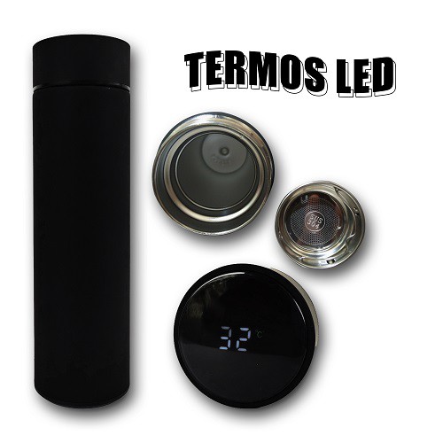 Termos SUHU Smart Led display suhu temperatur warna doff karet RUBBER 500ml