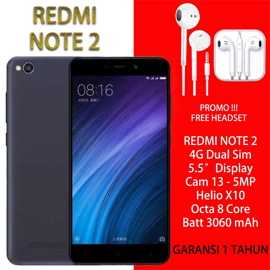 HP HANDPHONE XIAOMI REDMI NOTE 2 RAM 2/16GB 4G ORIGINAL-1