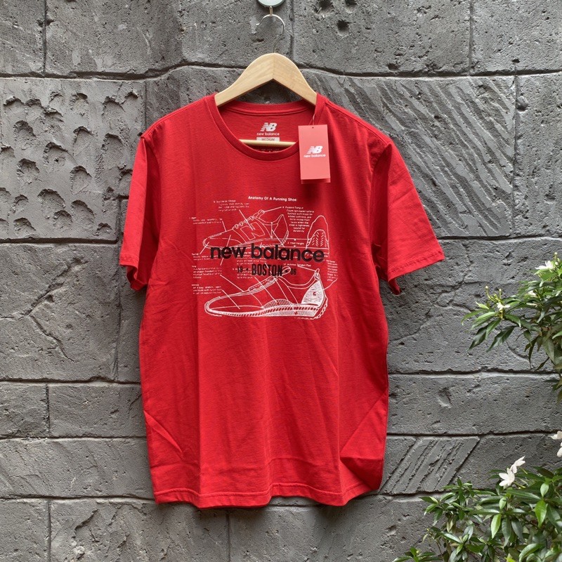Kaos NB New Balance Shoe Team Red Original