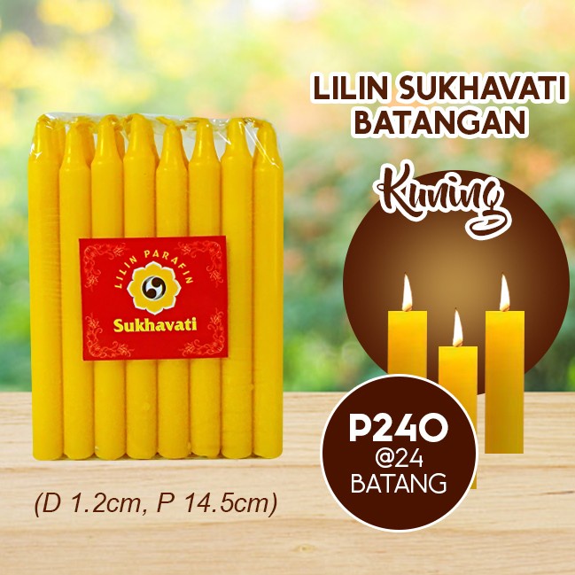 Lilin Batang Sembahyang Sukhavati P240 Kuning