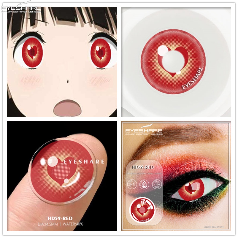 soflen model terbaru 2023 Softlens EYESHARE 14.5mm NORMAL Softlens Anime Fashion Kartun Naruto Shizuku Halloween Import Premium Big Eyes/Karnaval Soflens Crazy Kosplay - Gratis Lenscase