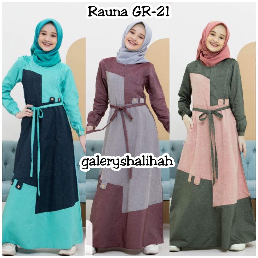 GAMIS RAUNA ANAK TANGGUNG REMAJA RGR 21 / DRESS TERBARU / FASHION WANITA