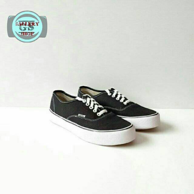 Sepatu Vans Authentic Classic Waffle ICC Black White Full Black Full White Cewek Cowok