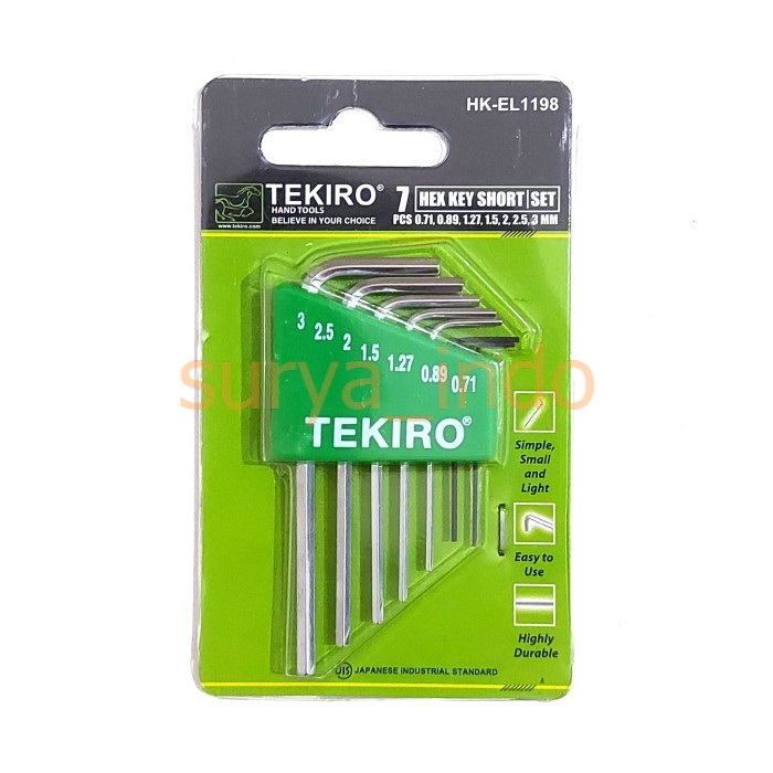 KUNCI L SET ELEKTRONIK PENDEK KECIL TEKIRO HK-EL1198 ELECTRO HEX KEY