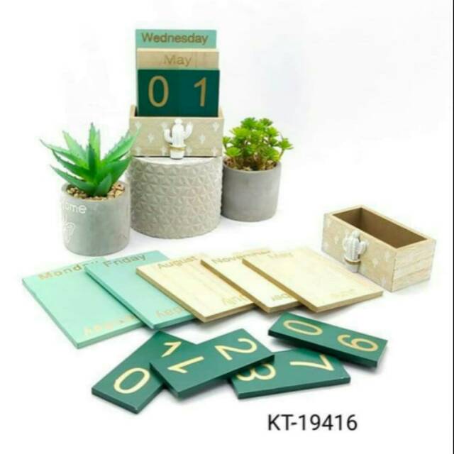 

Dekorasi Tanggalan kayu kalender kayu KT19416