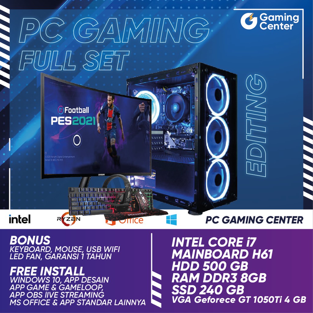 PC Gaming Editing Rakitan Full Set Ccore i7 3770 KOM   PUTER