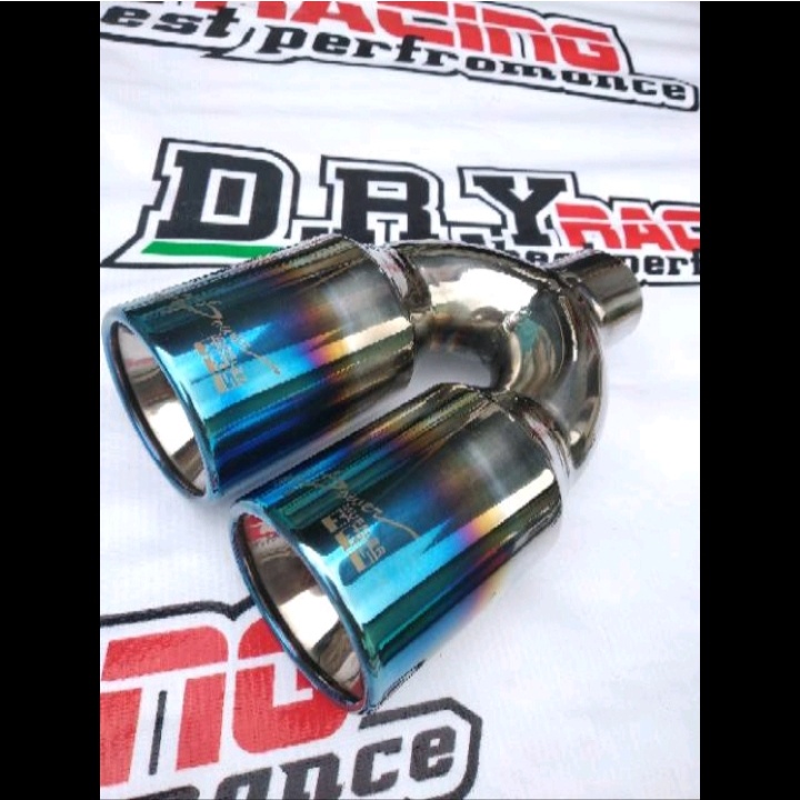 Knalpot Racing Mobil Remus Double Biru Agya - Ayla - Brio - Civic - Futura - GRANDMAX - CARRY PICKUP