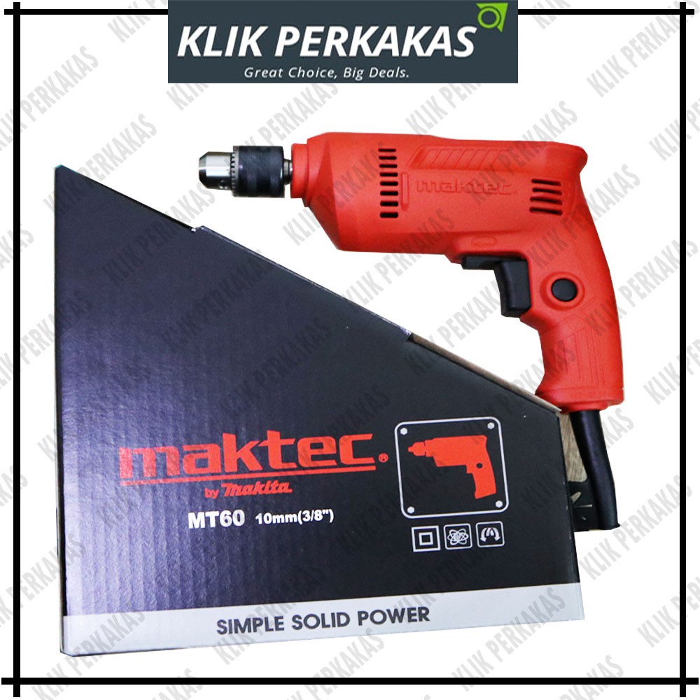 Mesin Bor Besi Kayu Tangan 10mm Maktec MT60