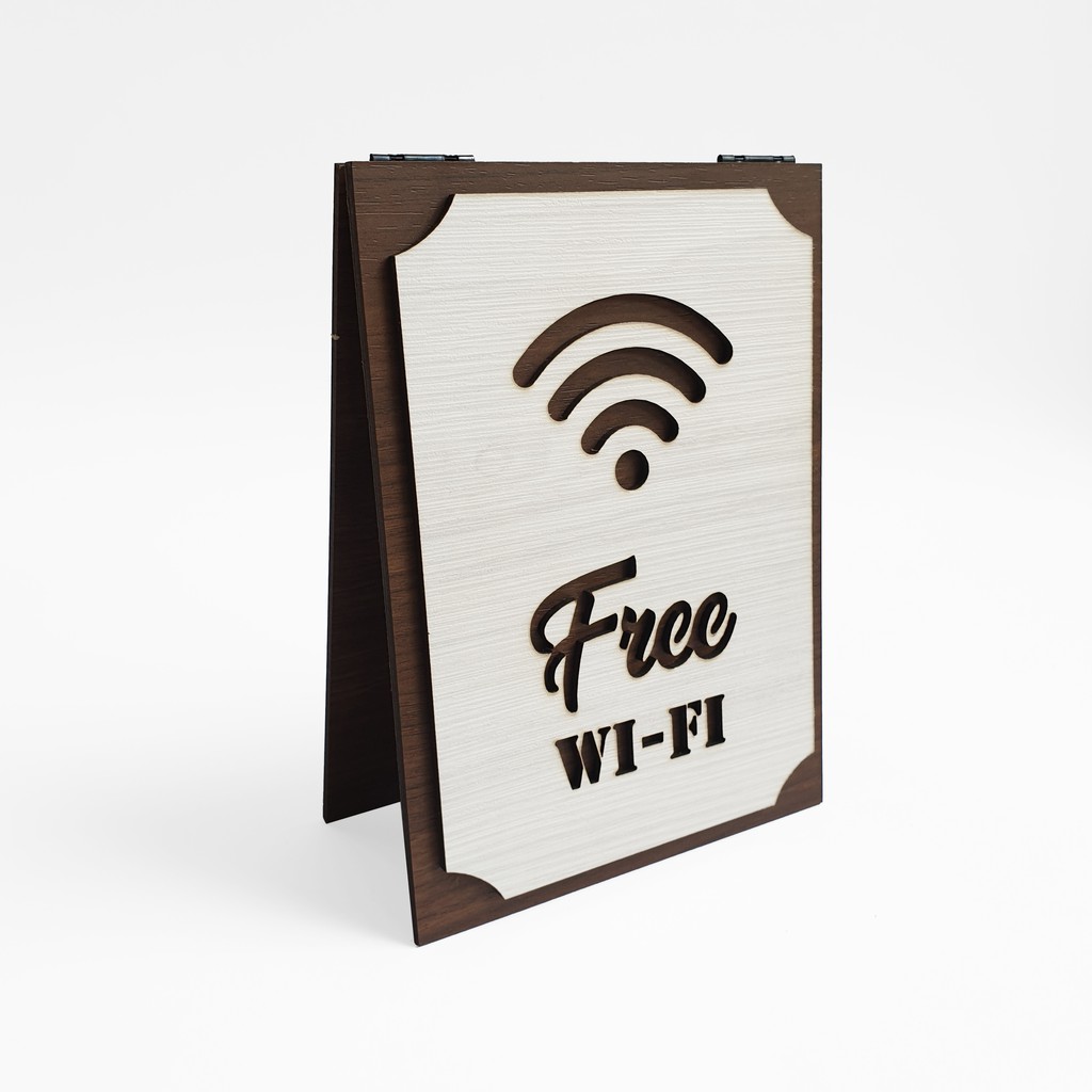 Signage Cafe duduk - FREE WIFI (MEJA) - Standing Sign Meja Resto