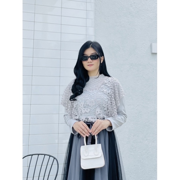 Chewid dalmi brukat blouse wanita lapis furing