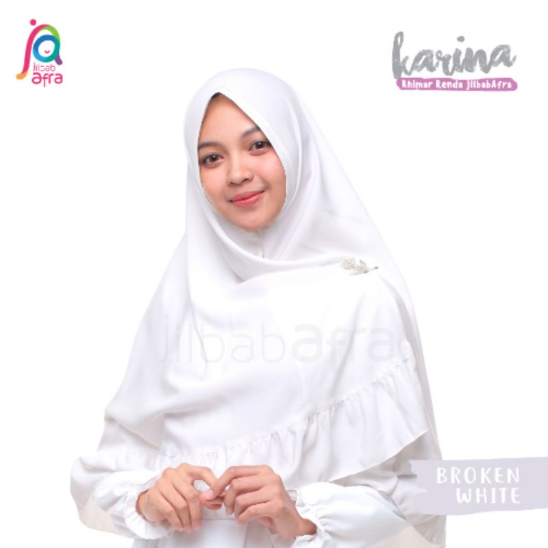 Karina khimar by afra hijab ready stok Broken white