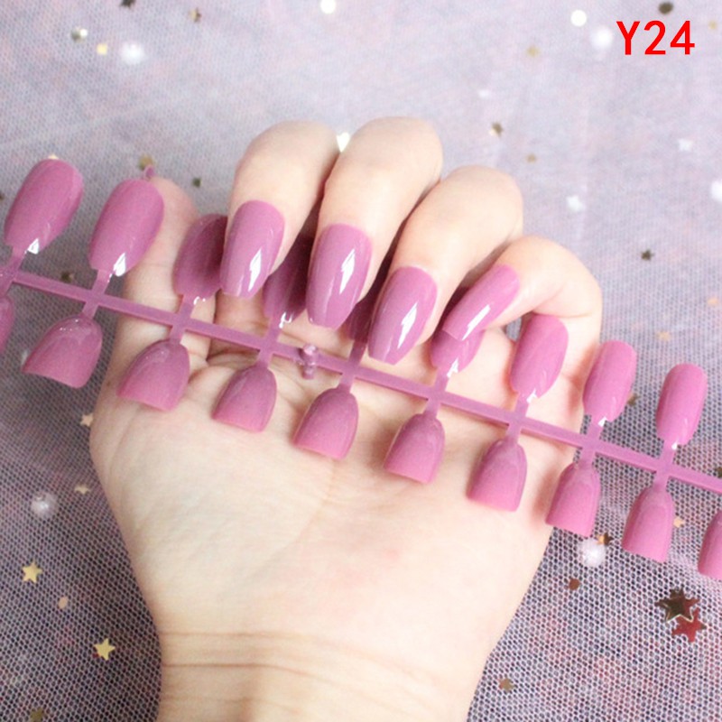 Hbid Glory 24Pcs / Set Kuku Palsu Bahan Akrilik Untuk Nail Art