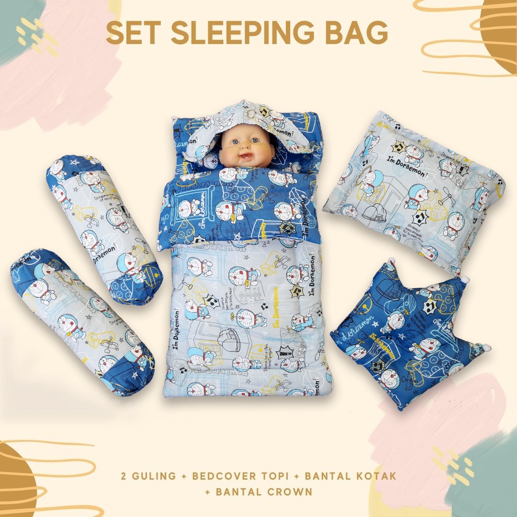 DORA ACT SET SLEEPING BAG LENGKAP MULTIFUNGSI - Selimut Bayi bc akachan guling bedset