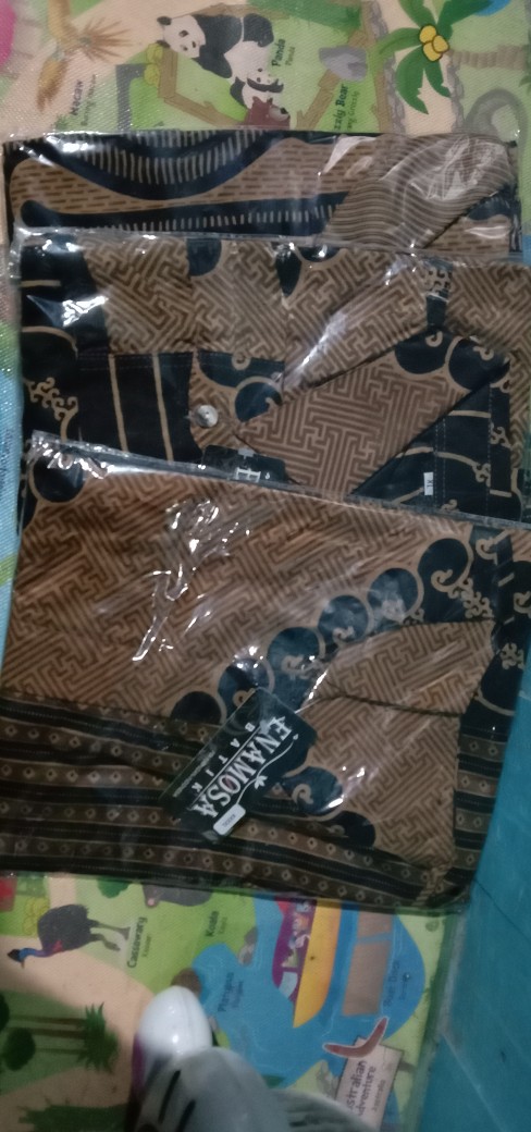 Atasan Kemeja Batik Mosa Hem Pria Lengan Panjang, Motif Mega Mendung Biru Batik Pekalongan -kemeja