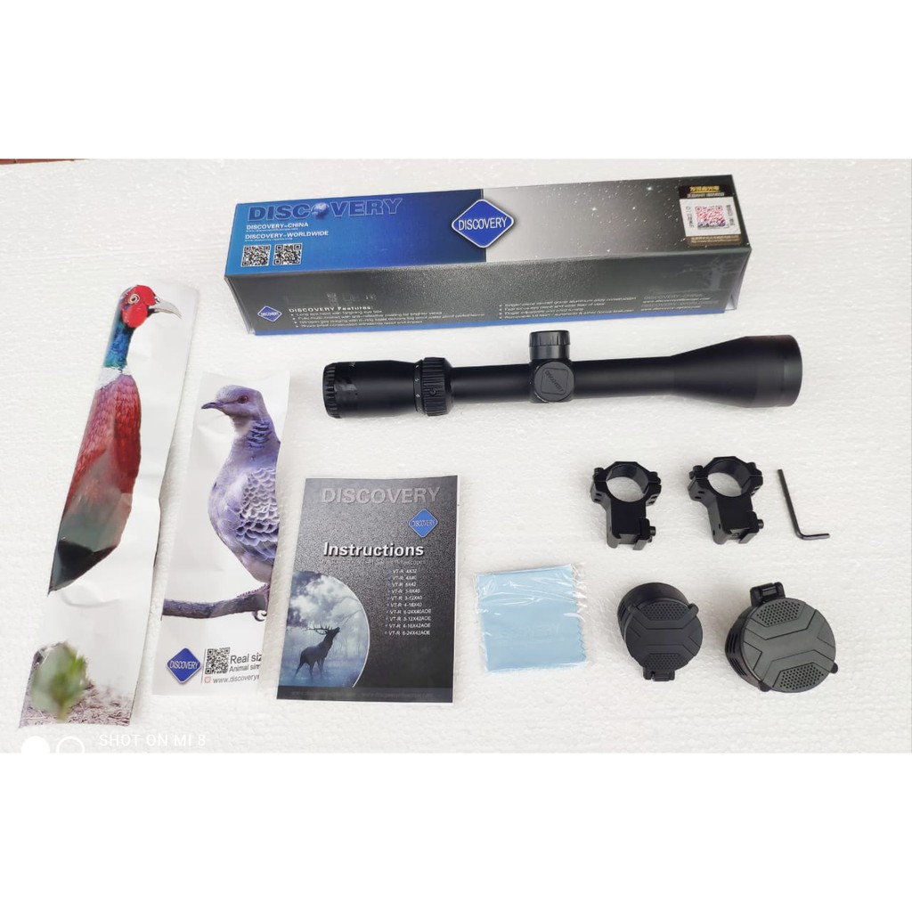 Teleskop Discovery VTR 3-9x40 tutup flip mounting double baut bisa cod