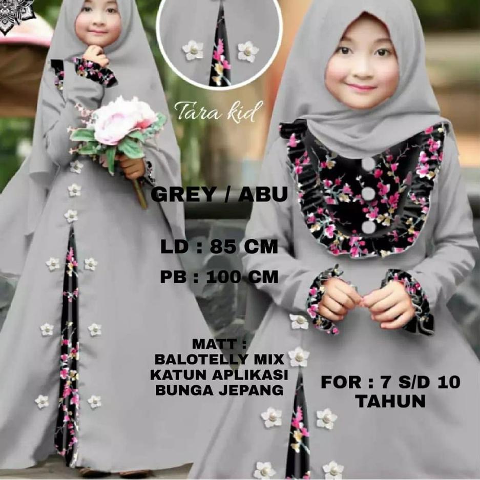 ❈ TARA SYARI KIDS BO Baju Gamis Syari Anak Perempuan Model Terbaru 2021 Baju Anak Umur 7-10 Tahun ☼