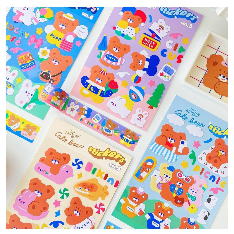 

Sticker Deco Beruang Bear Milkjoy Korean Style untuk Journal