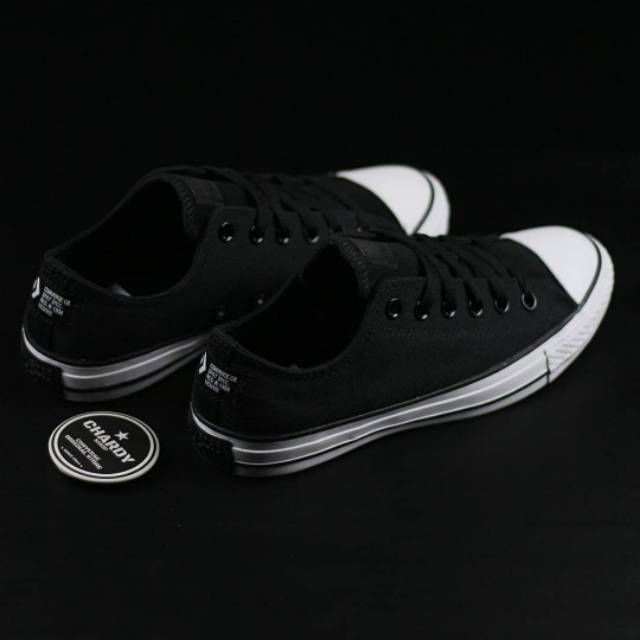 Sepatu Sneakers Pria CONVERSE CT AS Ox Twill-Textile Black White Original 166240C