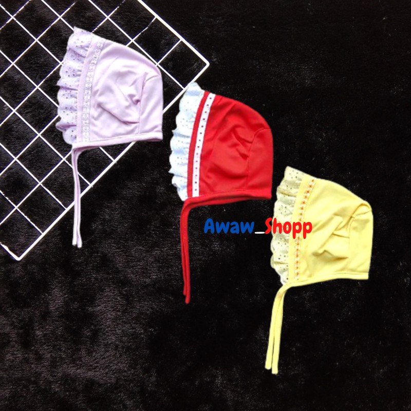 Okiyo Topi Bayi Newborn Motif Renda Topi Noni Belanda Bayi Perempuan