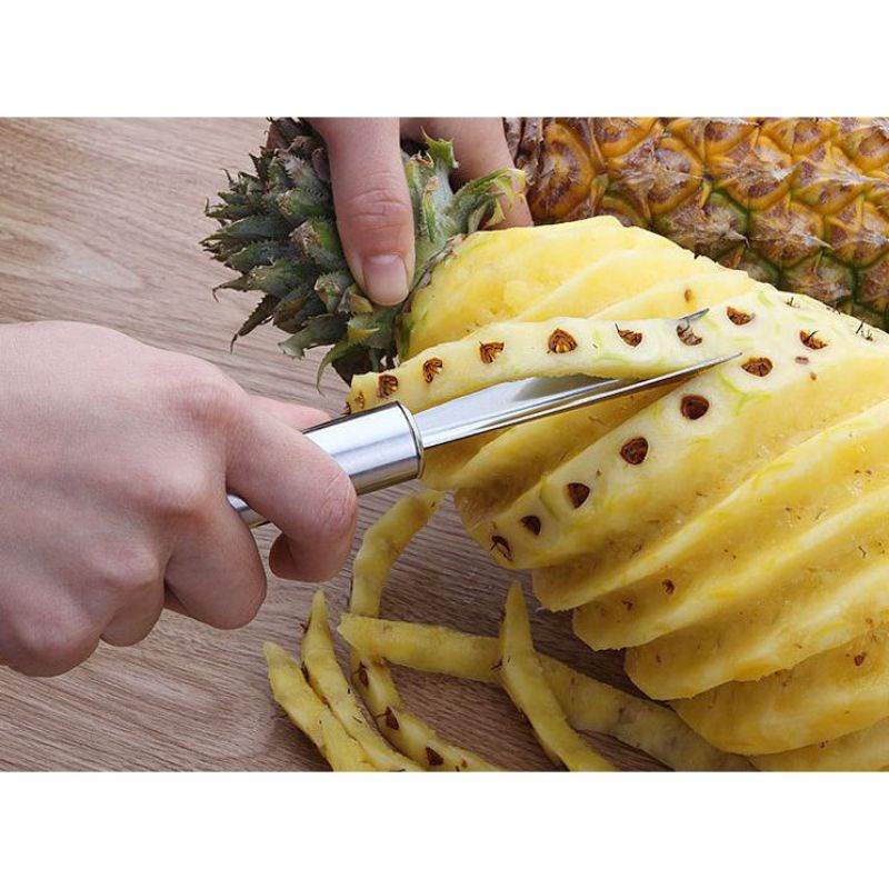 Hokkiterus21⭐⭐⭐⭐⭐ PISAU NANAS alat pengupas nanas capit mata nanas pisau pemotong mata nanas kupas nanas steinless steel P016