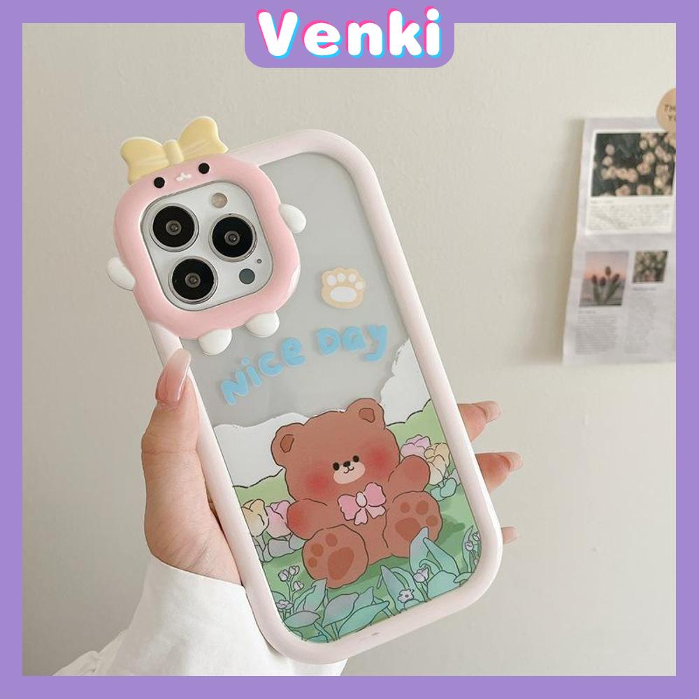 iPhone Case Silicone Soft Case Clear Case Airbag Shockproof Protection Camera Smooth Feel Cartoon Bear Cute Compatible For iPhone 11 Pro Max 13 Pro Max 12 Pro Max 7Plus xr XS Max