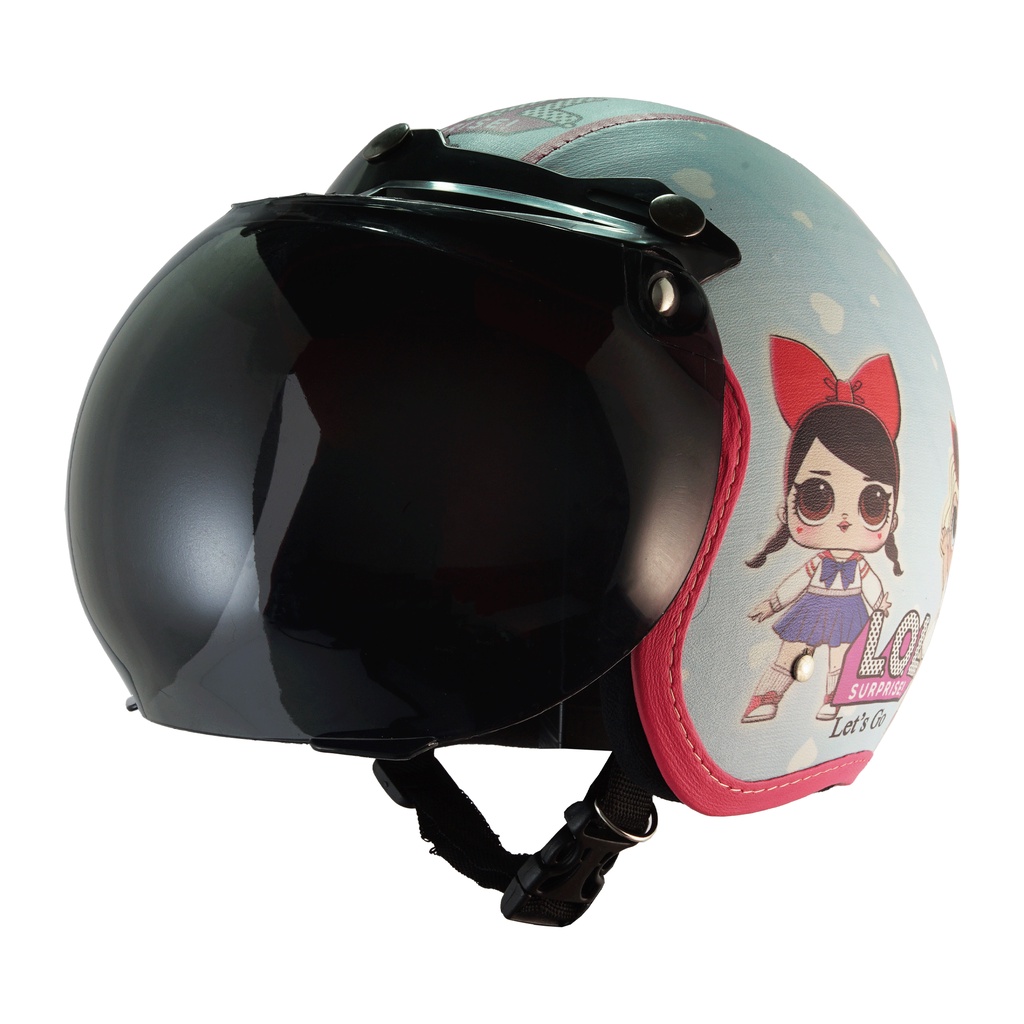 Helm Bogo Retro Anak Untuk Usia 2-6 Tahun Motif LOL - Biru