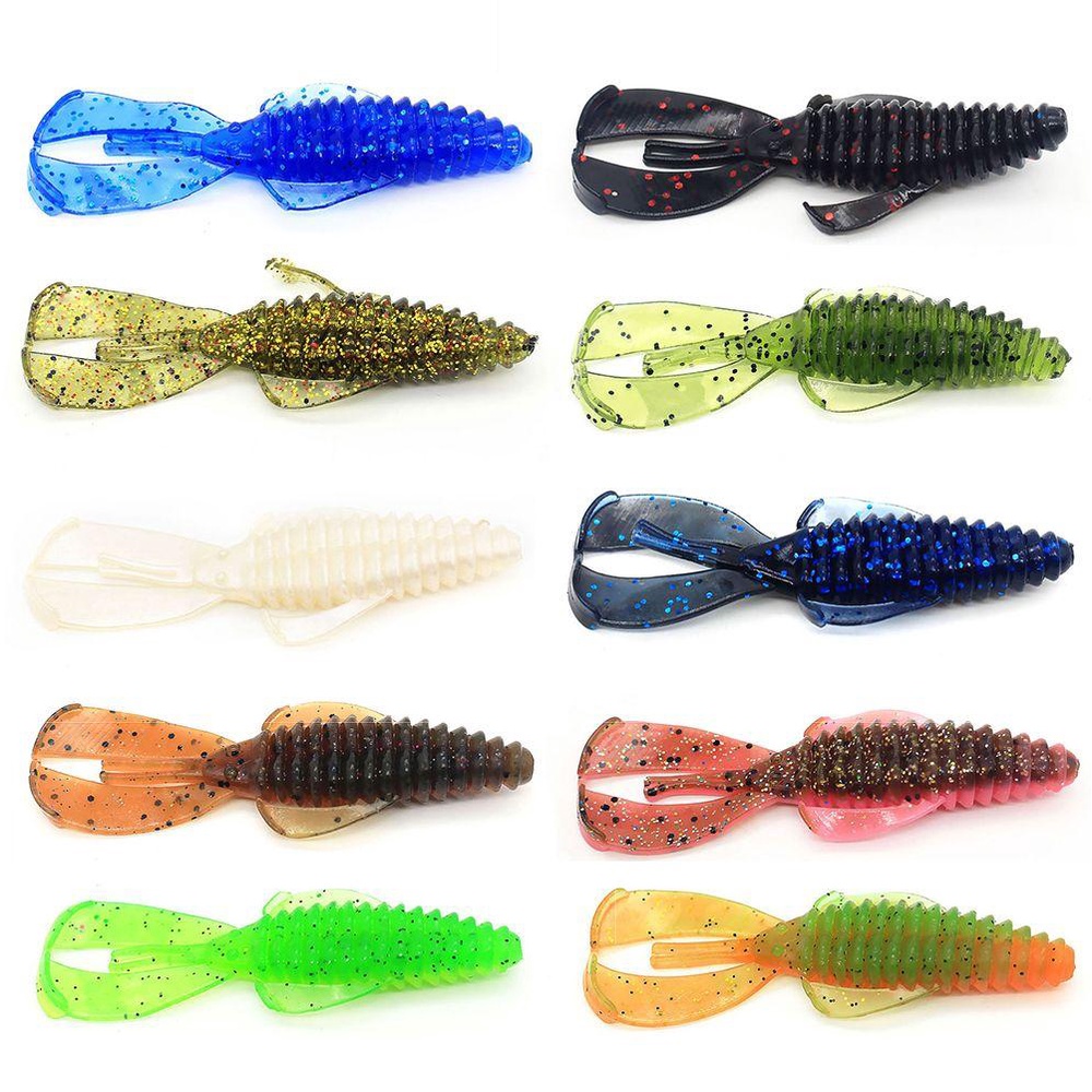 Suyo 10pcs Umpan Pancing Air Tawar Swimbait 8cm 4.5g Shrimp Tackle