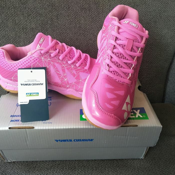 Unik Sepatu Badminton Cewek Yonex Aerus 2 Limited Lee Chong Wei Pink Ori Diskon