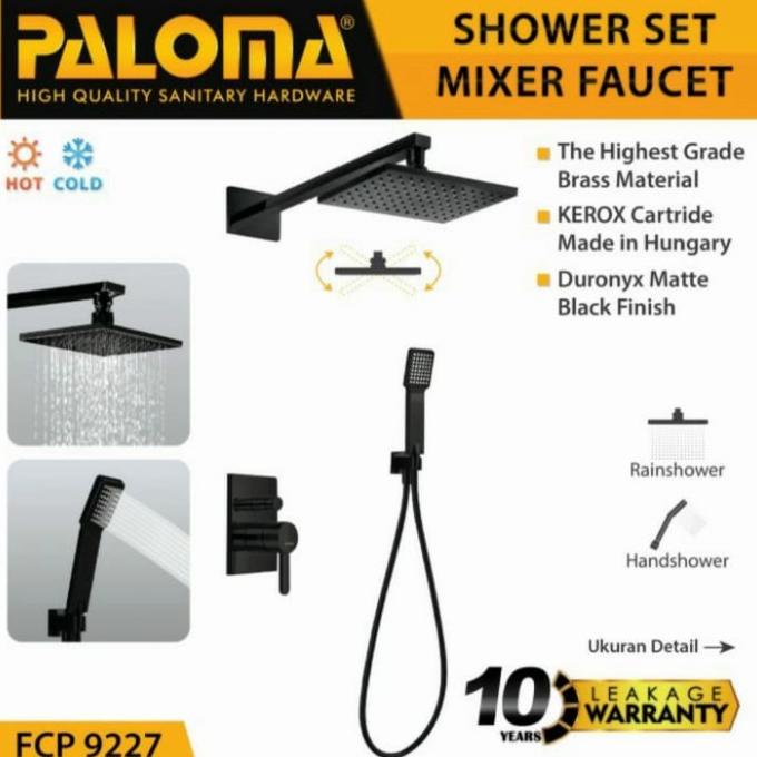 Shower Set Tanam Paloma Fcp 9227 4 Way Keran Air Panas Dingin Hitam Mb