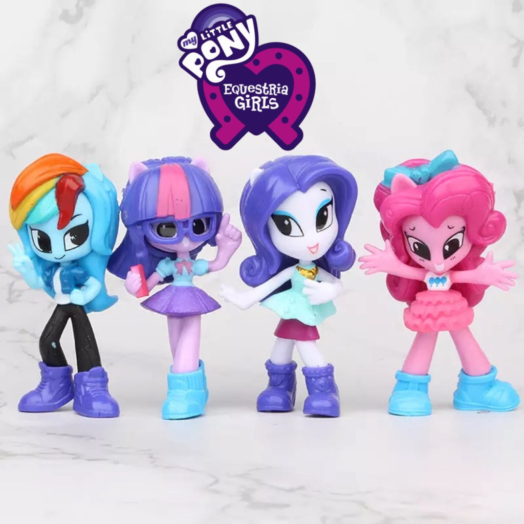 ACTION FIGURE MY LITTLE PONY EQUESTRIA GIRLS SET 4 PCS TOPPER CAKE