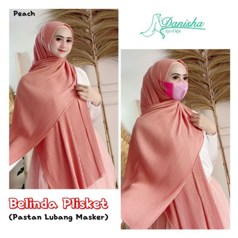 Pashmina Instan Belinda Plisket Pastan Lubang Masker Ori Danisha Hijab