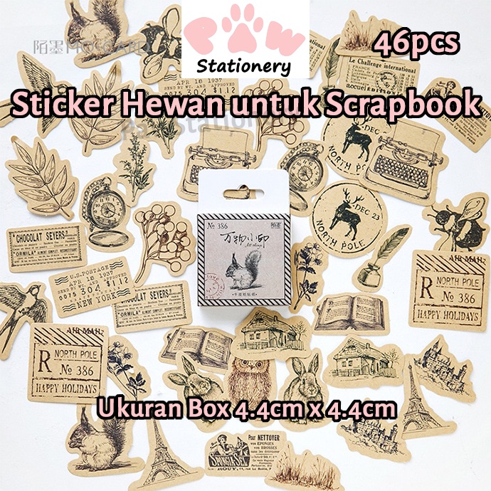 

45pcs Stiker Hewan untuk Scrapbooking DIY Stickers Animal Stickers Stiker Binatang Stiker Beragam Hewan