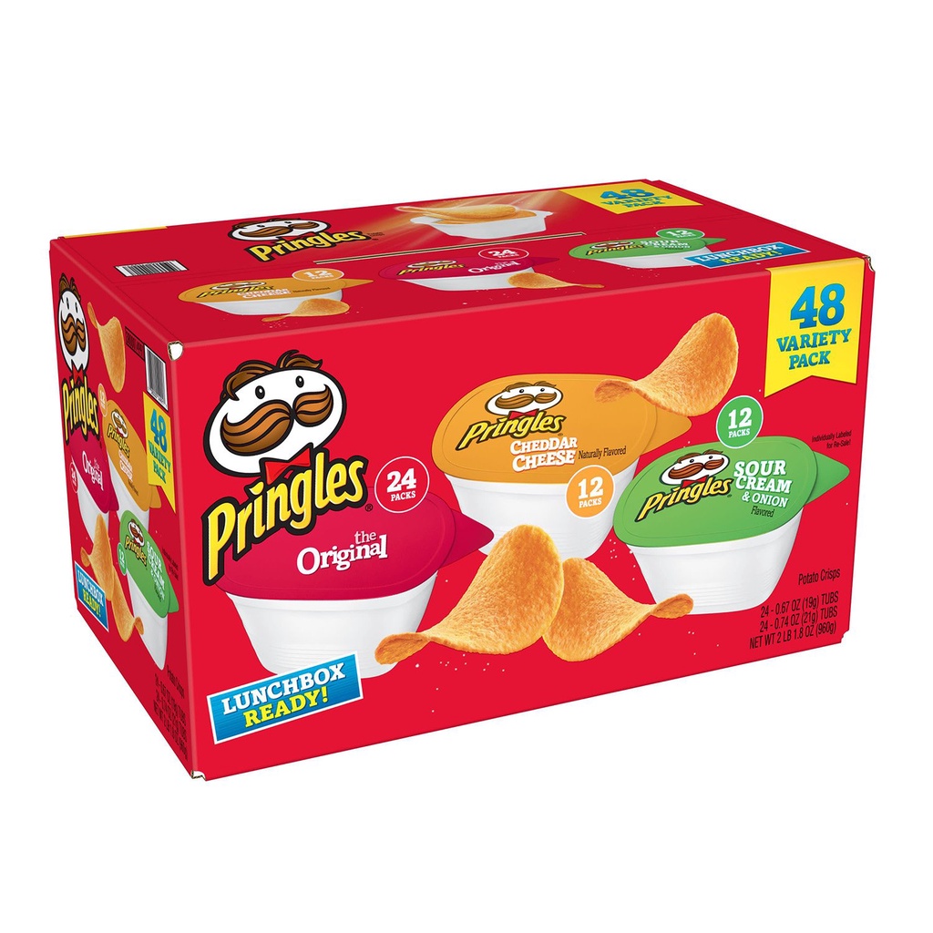 

Pringles Potato Crisps Chips, Lunch Snacks, Variety Pack, 33.8oz Box, 48 Cups (US)
