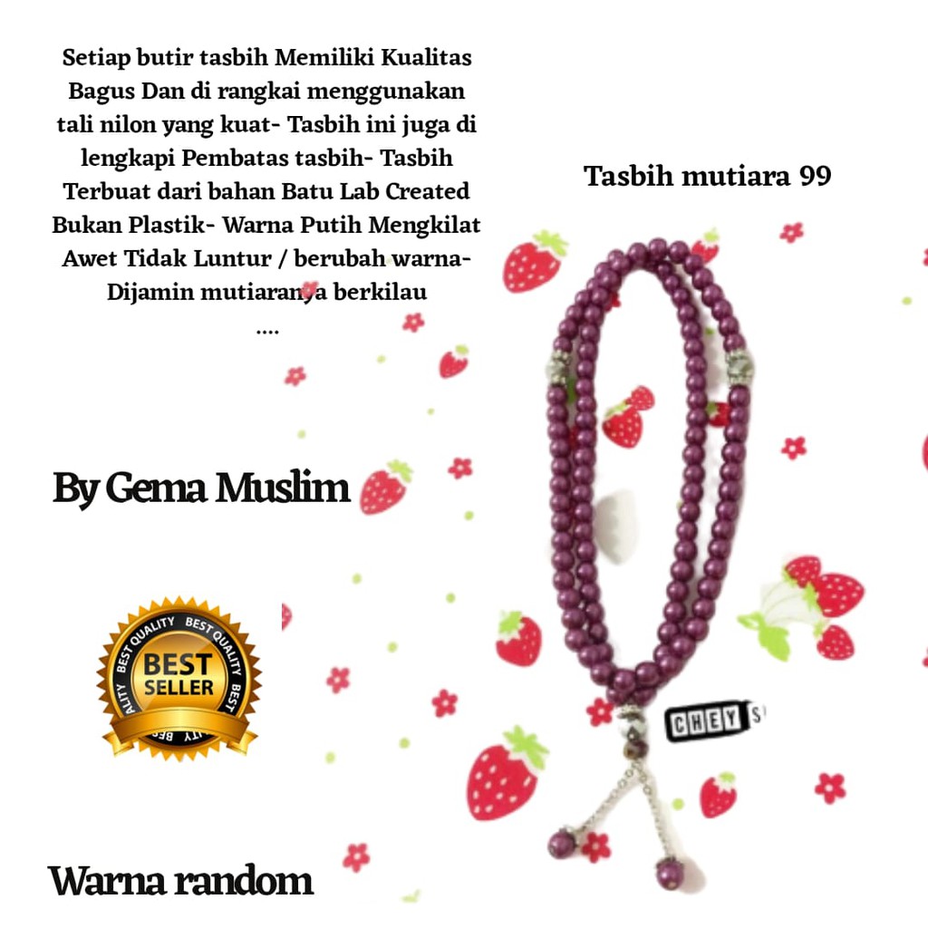 tasbih mutiara 99 isi 10 pcs