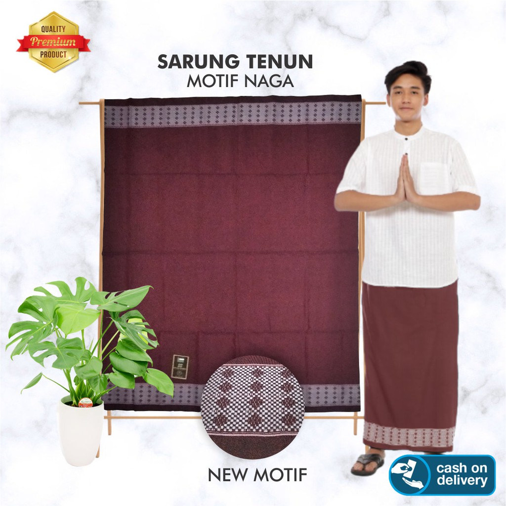 Sarung Pria Dewasa Motif Polos Tenun Dobby Terbaru Batik Naga