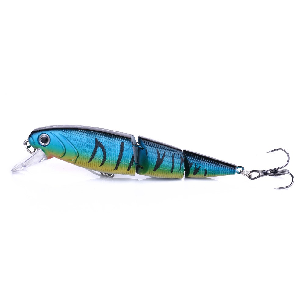 HENGJIA 1Pcs 14G Jointed Minnow Umpan Pancing 3-sections Swimbait Fishing Lure Lifelike Ikan Bait