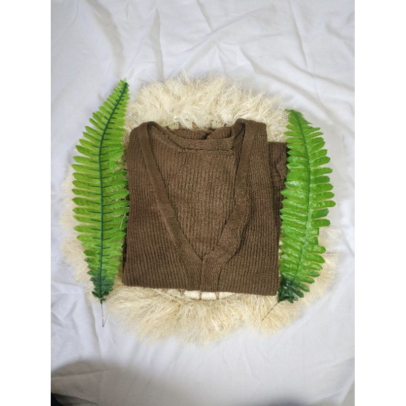 CARDIGAN RAJUT MALONE Wanita Knit Kardigan-MALONE BRONZE