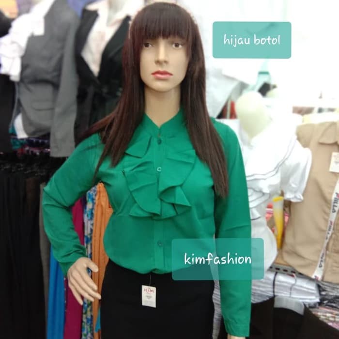 Atasan Wanita Kemeja Kerja Ruffle / Kemeja Ruffle/ Dalaman Blazer