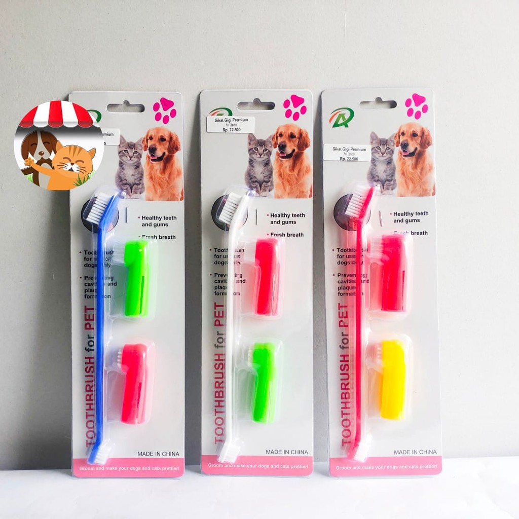 Sikat gosok Gigi Hewan Kucing anjing Pet Tooth Brush Premium