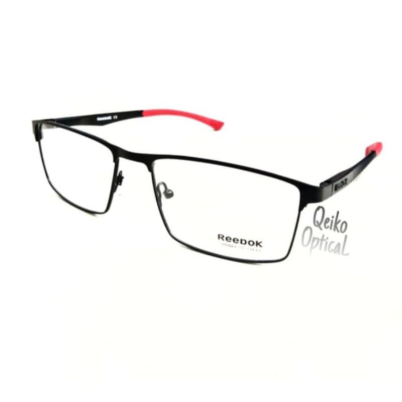Frame Kacamata Minus Pria Titanium Metal Reebok B80379 C2 Casual Elegan - Hitam Merah