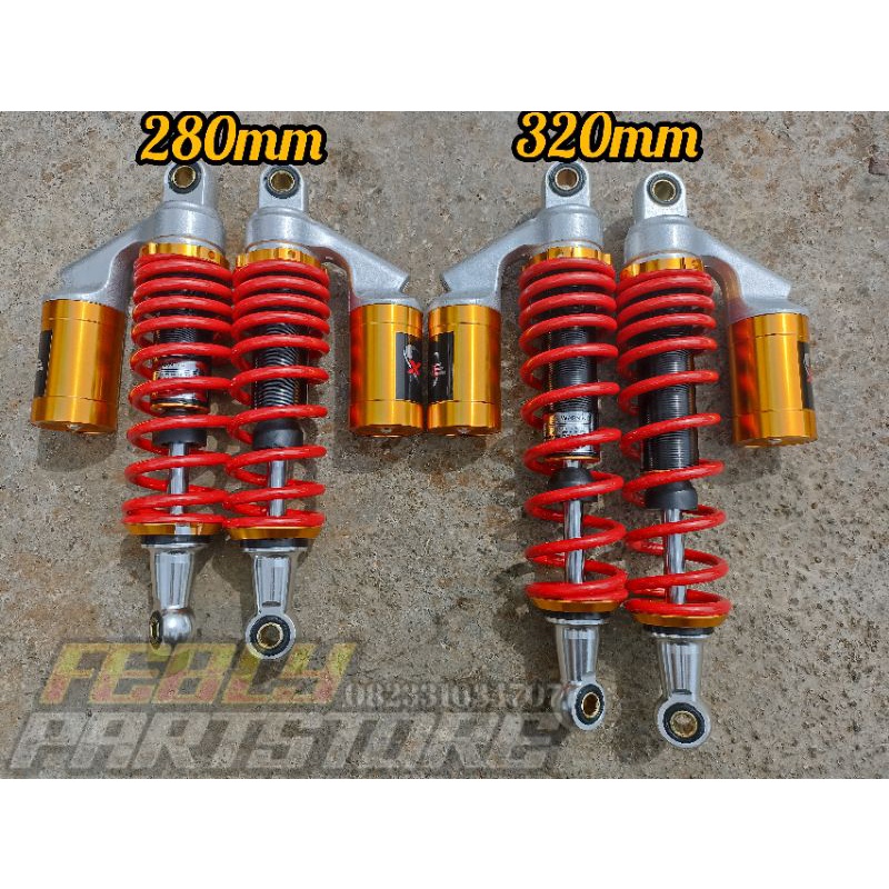 SHOCK SKOK SHOK BELAKANG X LINE MODEL YSS 280 320 340 MM RX KING FIZ VEGA JUPITER SUPRA CB GL MP TIG