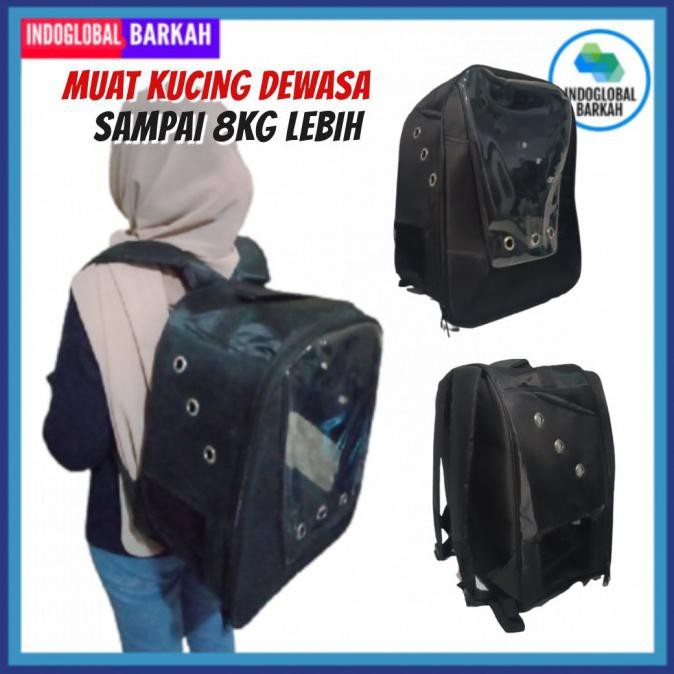 Tas Hewan Kucing Model Astronot - Hitam Polos