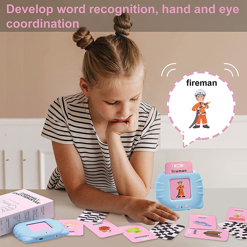 Childern Card Machine Flash Card Bersuara Mesin Pembelajaran Kartu Elektronik Kartu Flash Audio Mainan Pendidikan Anak Prasekolah Mainan Suara Flashcard Anak