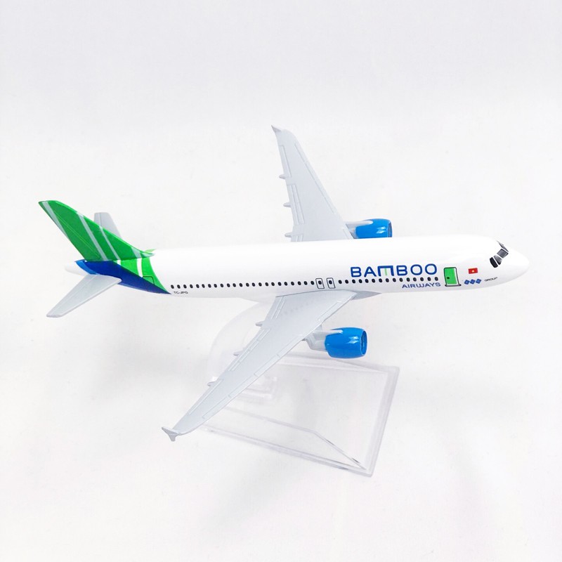 Miniatur Diecast Pesawat Terbang Airbus A320 Bahan Alloy Ukuran 16CM