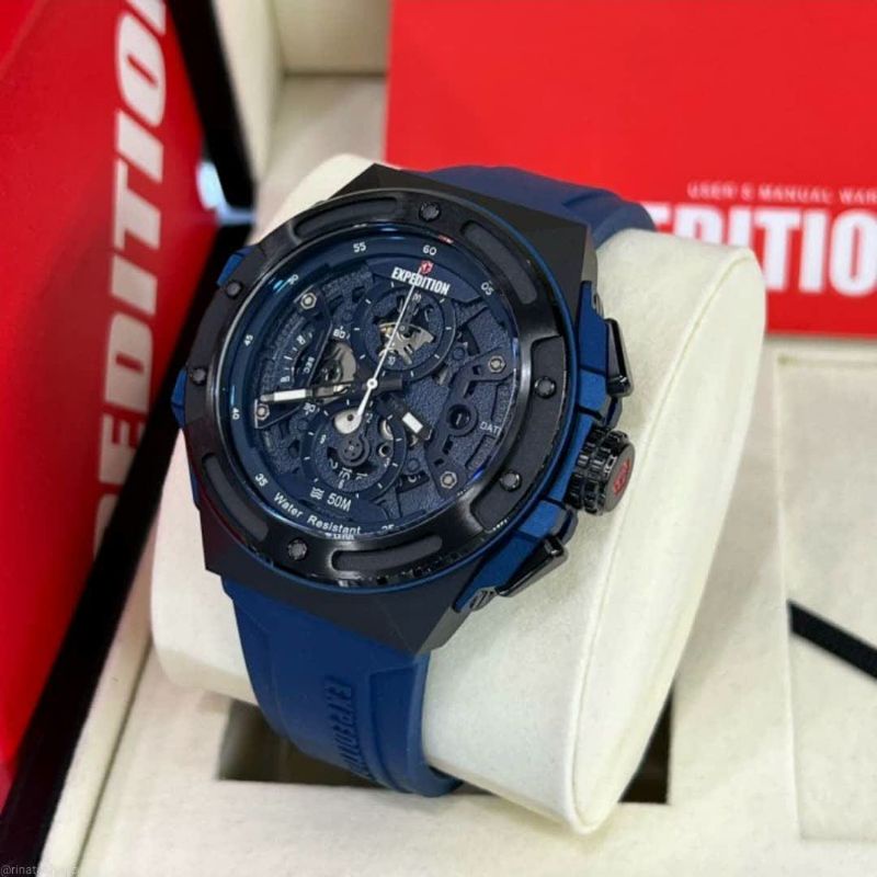 Jam Tangan Expedition E 6818 Pria / E6818 M Blue Black Original