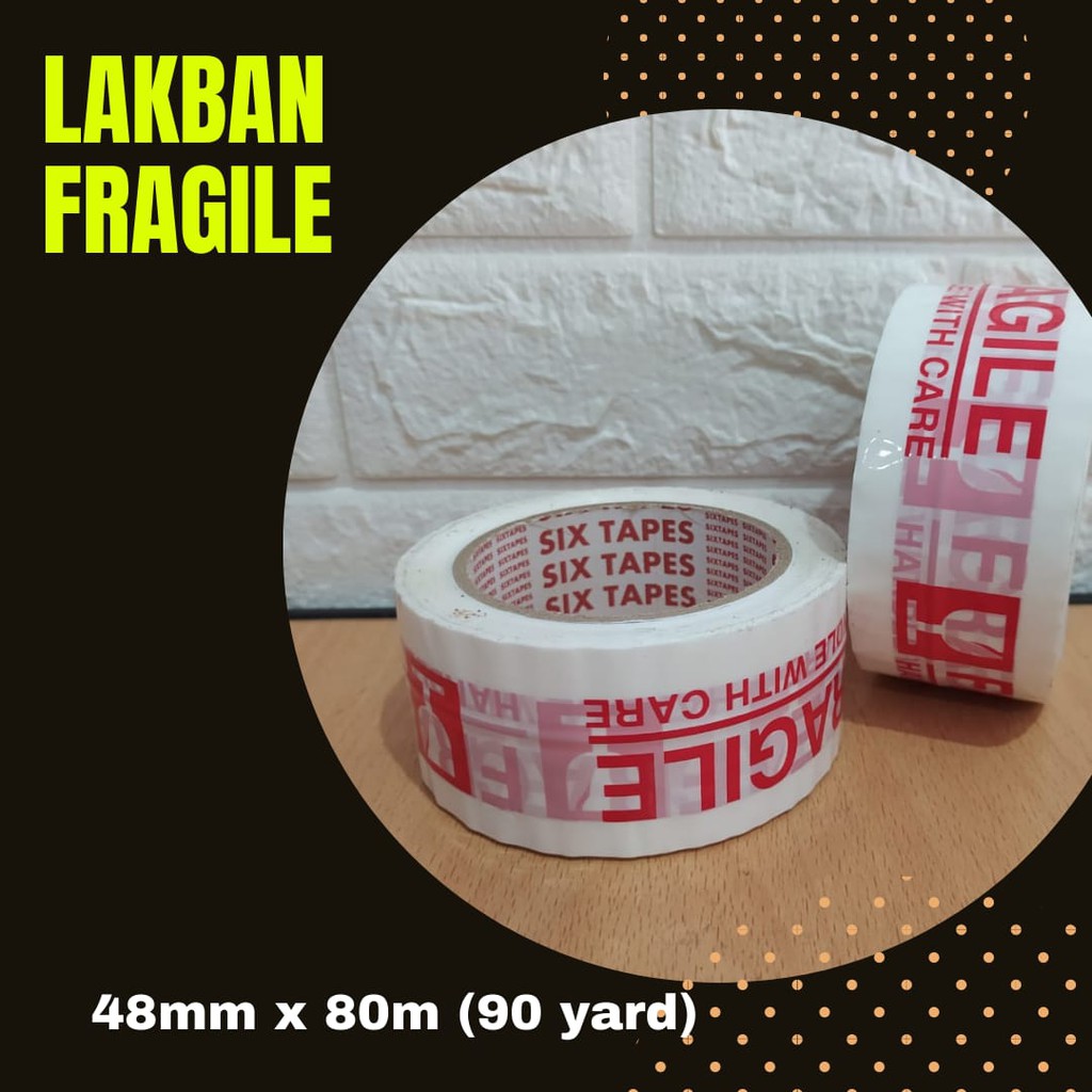 

Lakban FRAGILE - 2 inch/48 mm x 90 yard/80 M - SATUAN