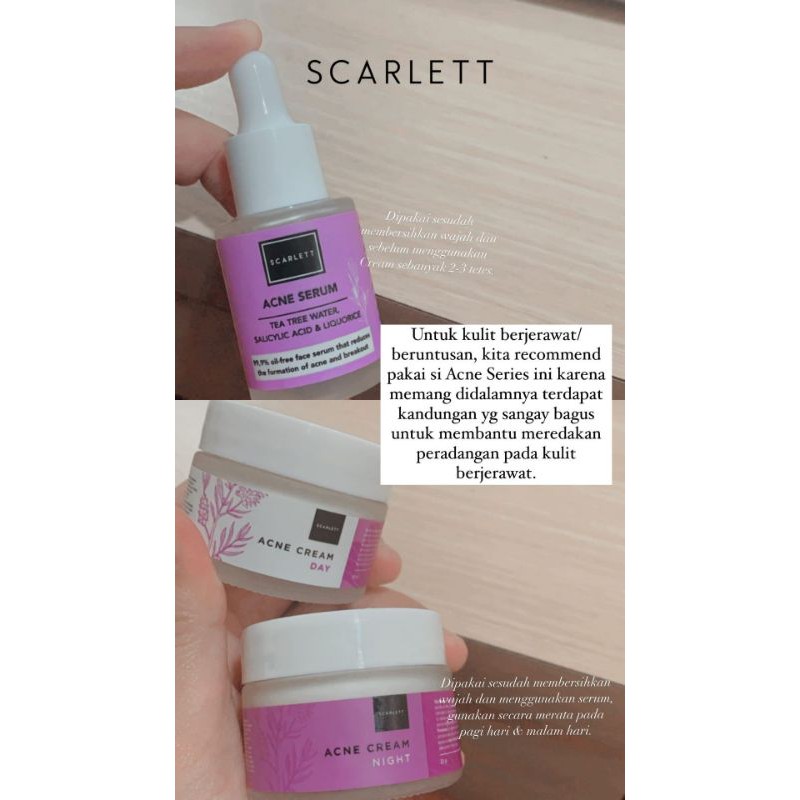 cream malam dan pagi scarlett