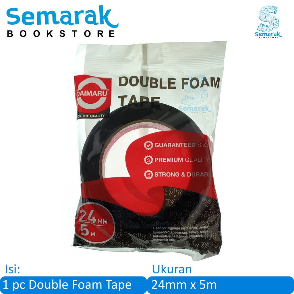 

Lakban Perekat Ganda Daimaru Double Foam Tape 24 MM x 5 M [1 Roll]